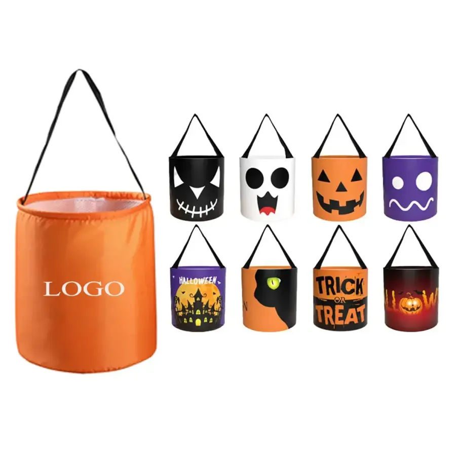 LED Pumpkin or Ghost Trick Treat Candy Bag for Halloween