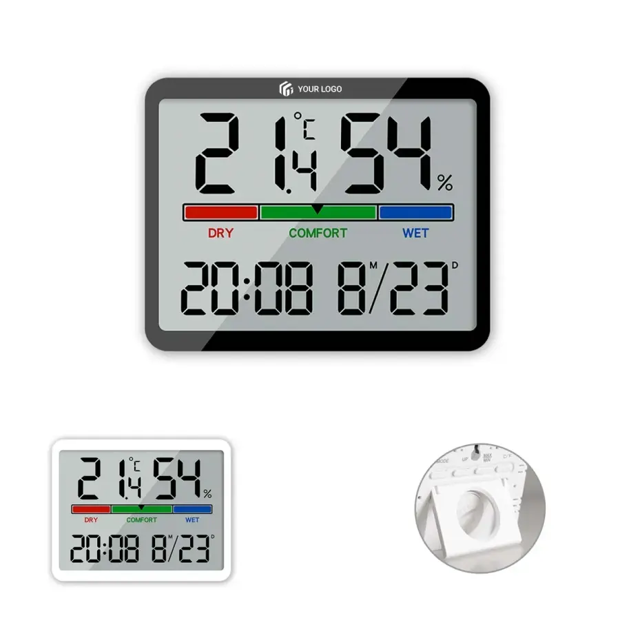 Magnetic Temperature Humidity Date Digital Wall Clock