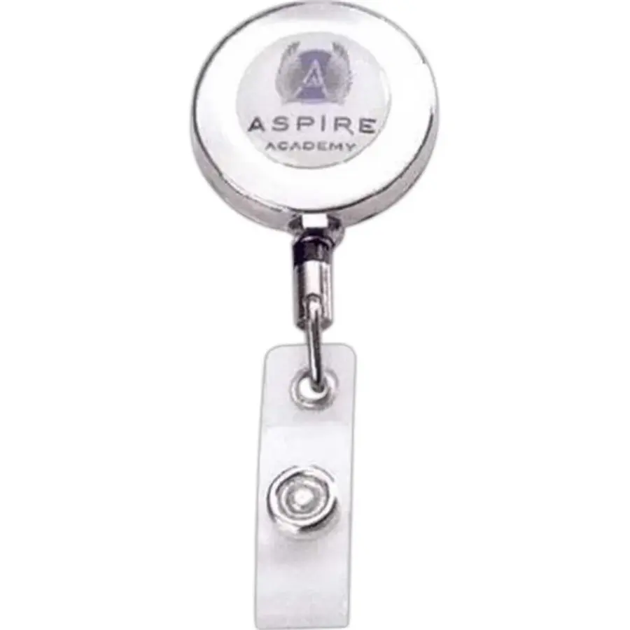Metal Retractable Badge Reel with Belt Clip in Clear