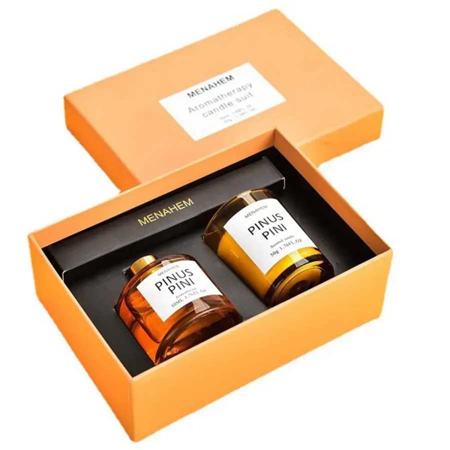 Scented Sticks Diffuser And Candle Gift Set in Orange