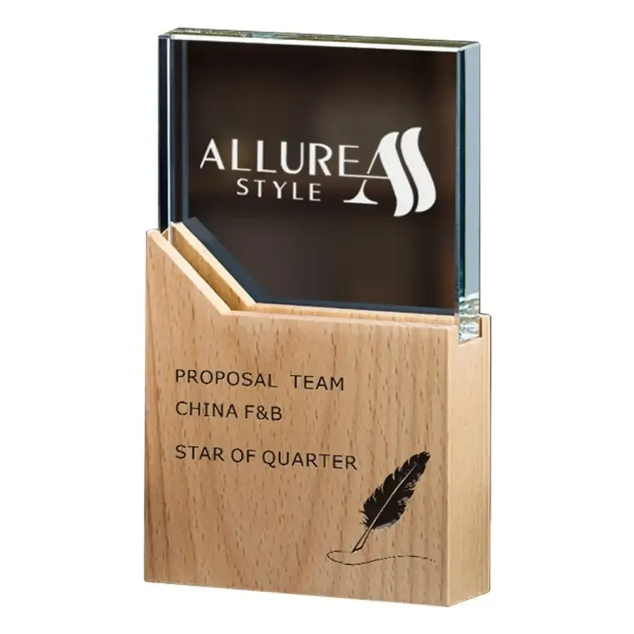 Square Crystal Trophy in Clear