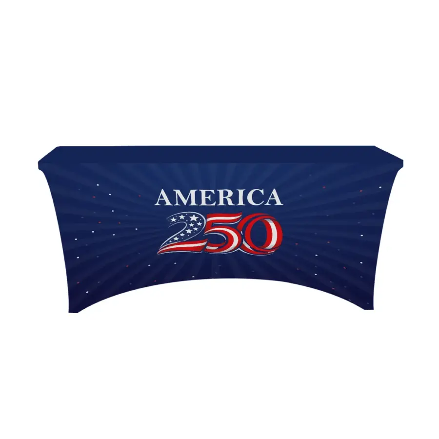 Stretch Table Cover - 4 Sided with Zipper Back (6' x 2.5')